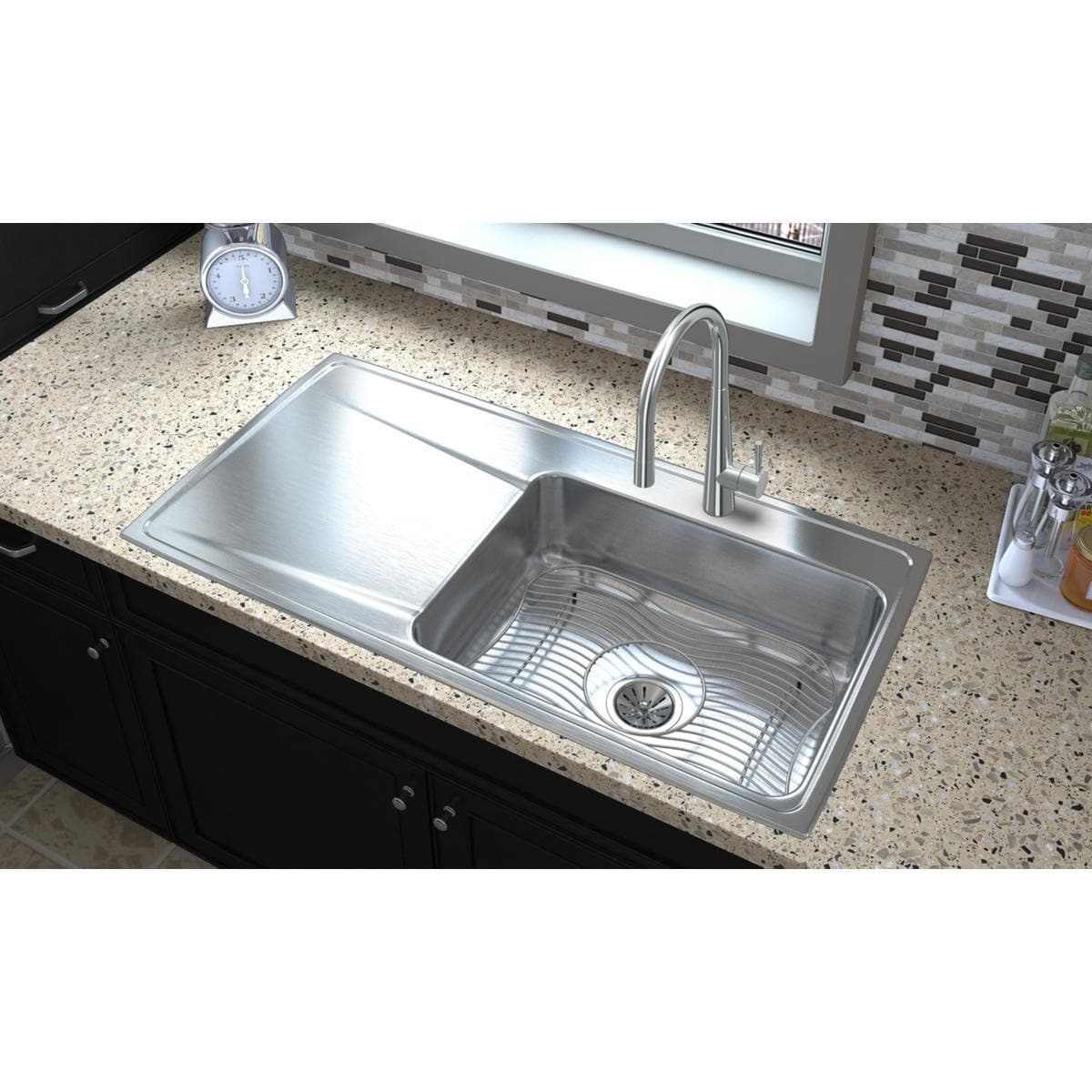 Ella Home Ideas Stainless Steel DropIn Kitchen Sink With Drainboard